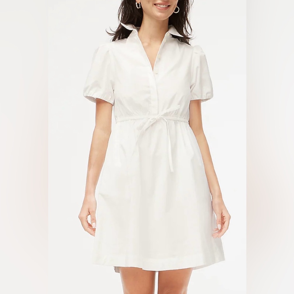 NWT- Collared short-sleeve tie-waist mini dress